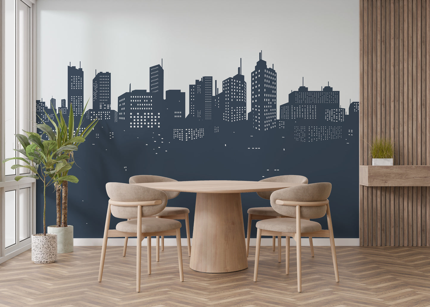 Cityscape Silhouette Wall Mural