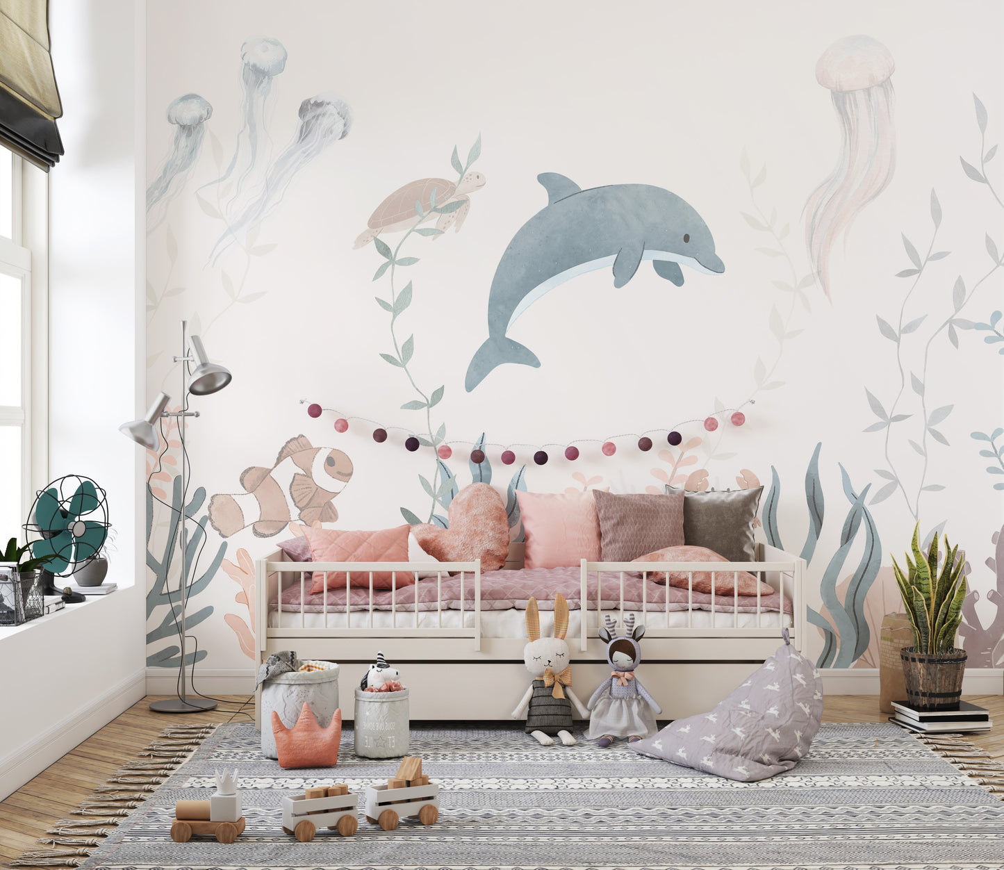 Dive into underwater wonders with a stunning wall mural