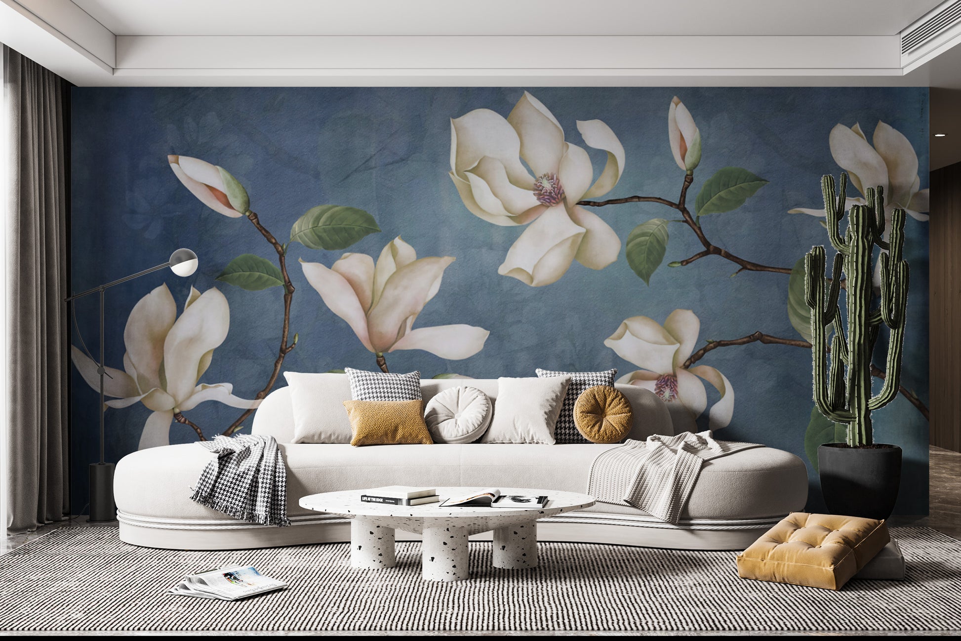 Classic magnolia flower wallpaper for modern spaces
