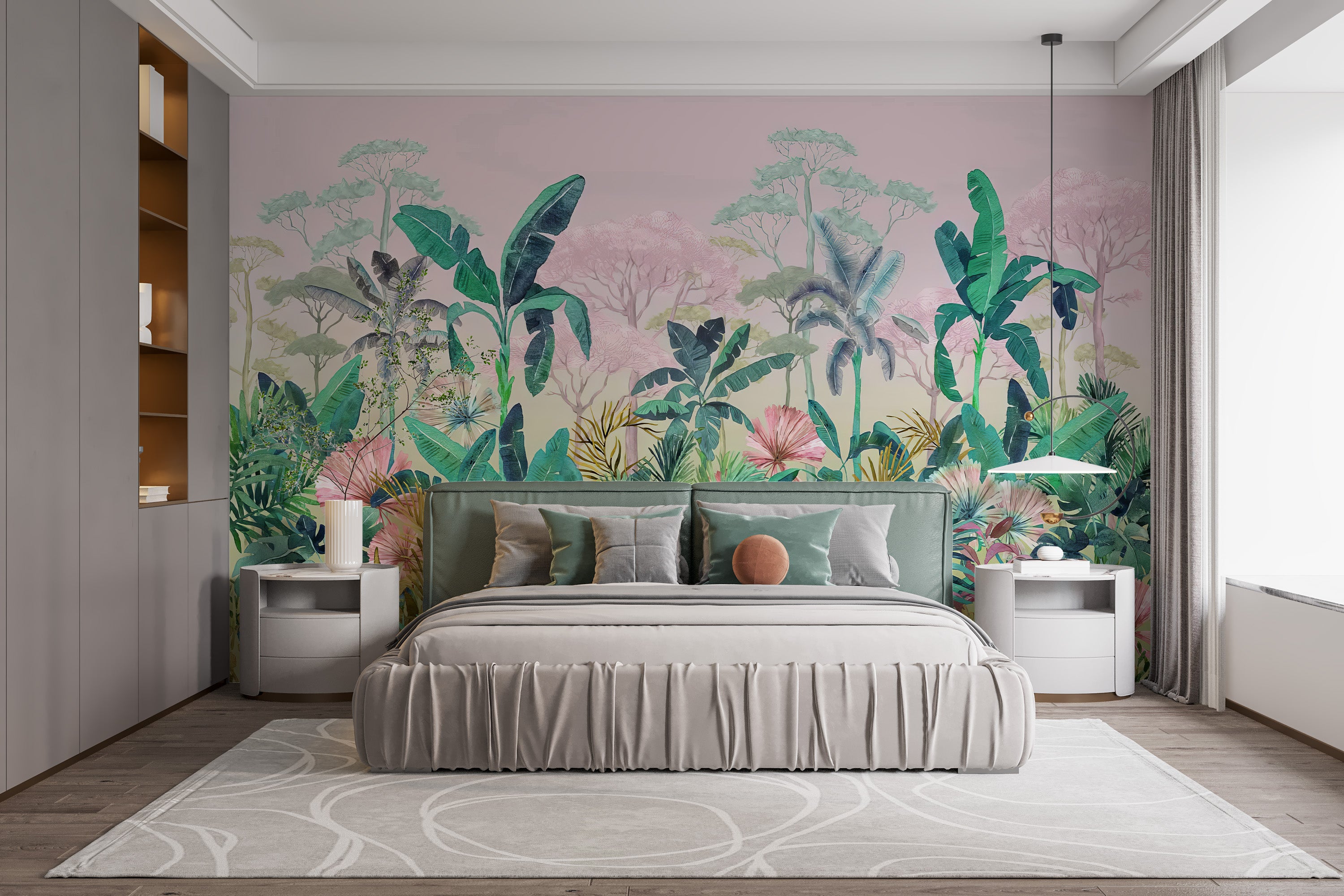 Tropical Jungle Watercolor Wallpaper Mural