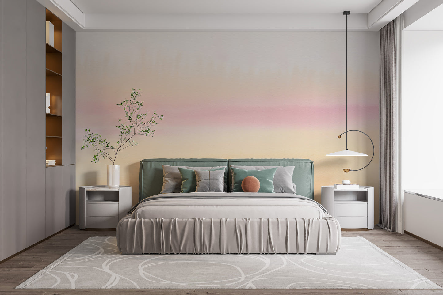 Sunset Watercolor Ombre Wallpaper Mural