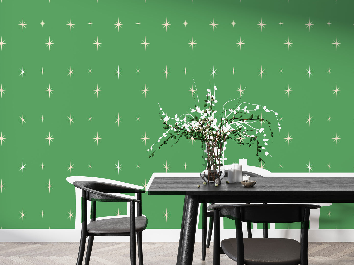 Starburst Green Background Wallpaper with dynamic pattern
