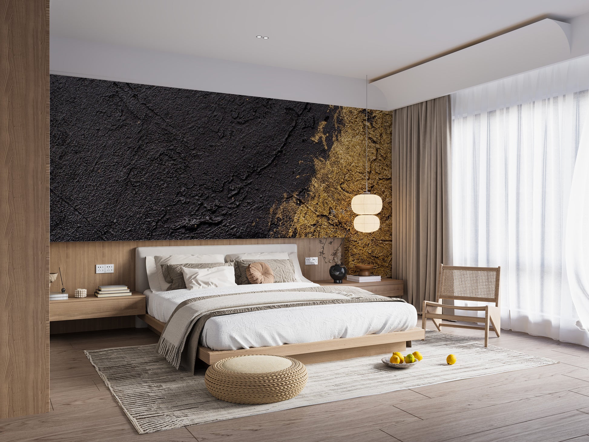 Textured Dual Tone Gold Wallpaper Mural for walls for Bedroom