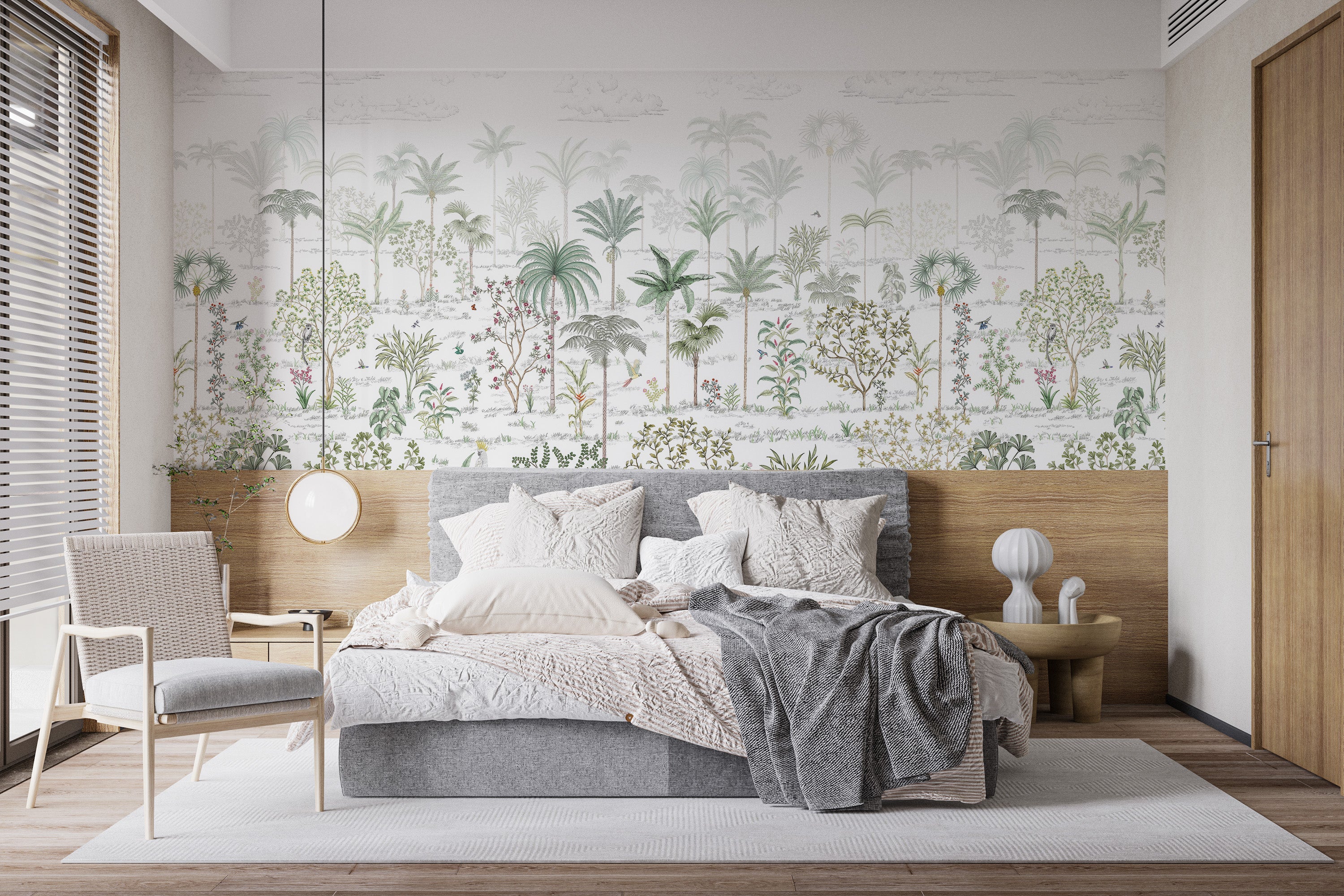 Vibrant greenery in Tropical Jungle Wallpaper Mural