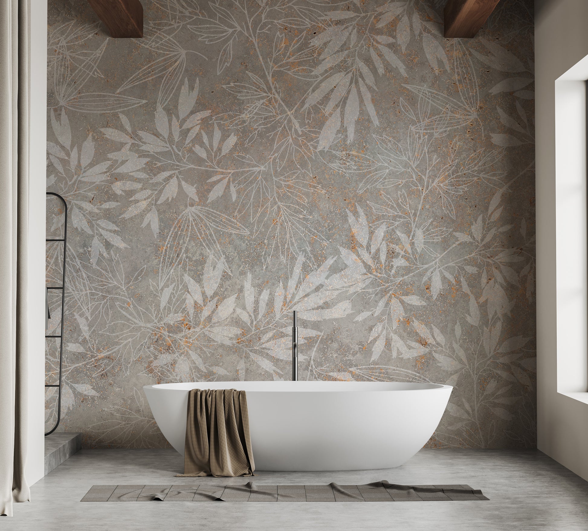 Artistic floral wallpaper mural with vintage aesthetics