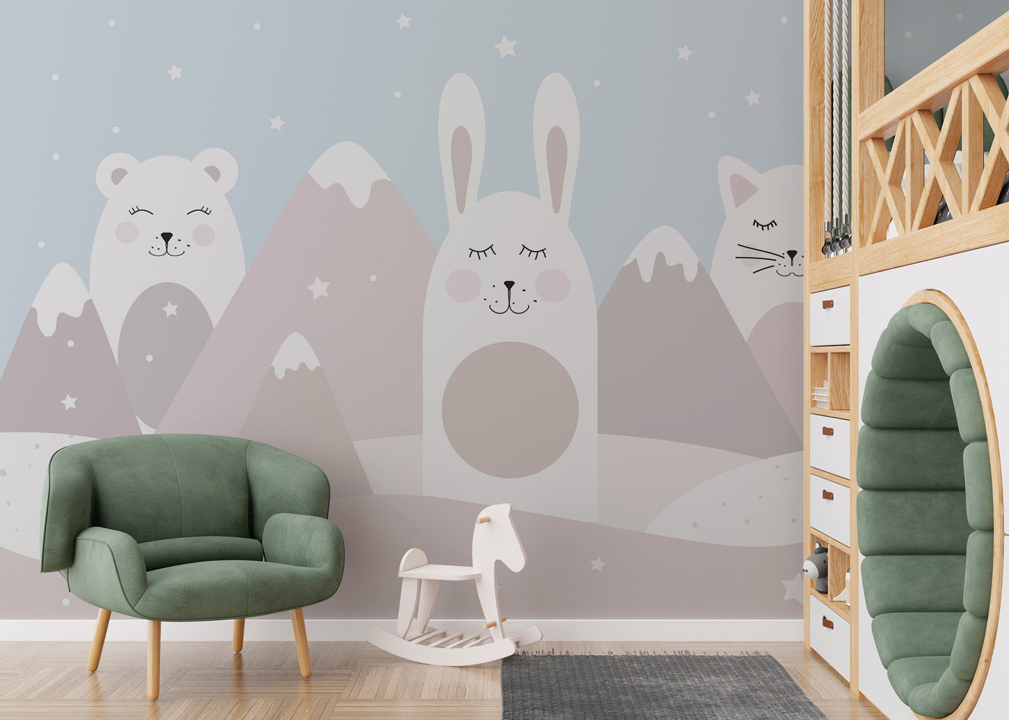 Cute Animals Kids Room Wall Mural