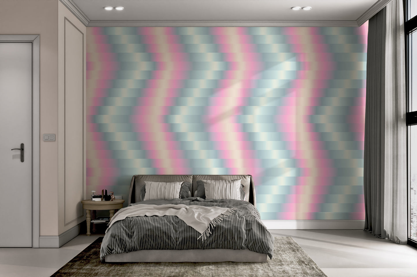 Contemporary Whorls and Waves Wallpaper Mural
