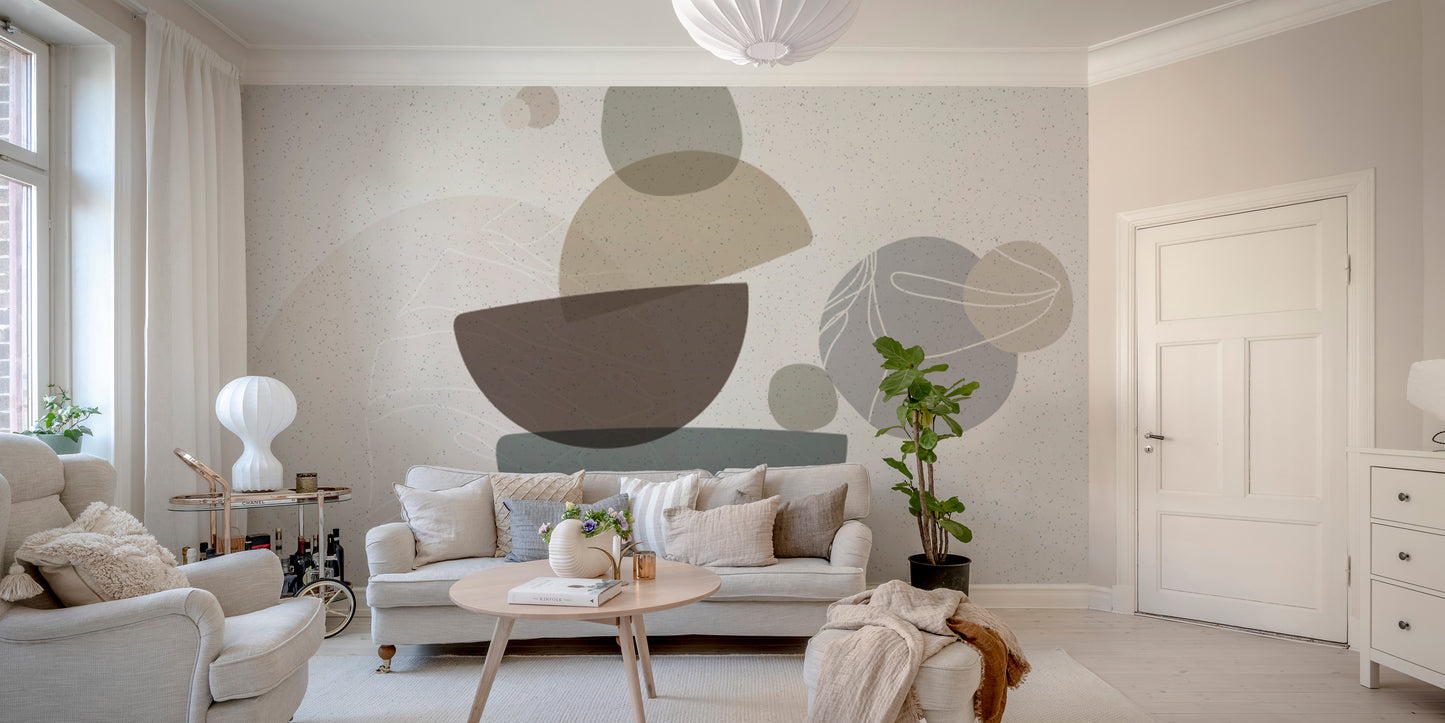 Elegant Soft Contour Bohemian Wallpaper mural