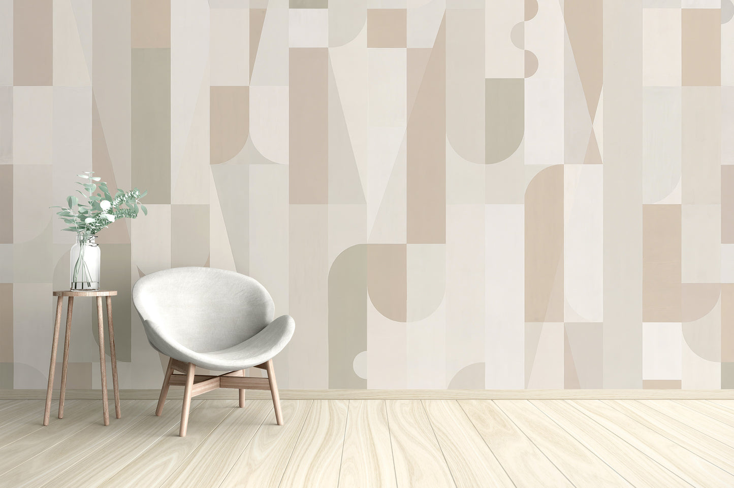 Classic mosaic sepia tones wallpaper mural for rooms