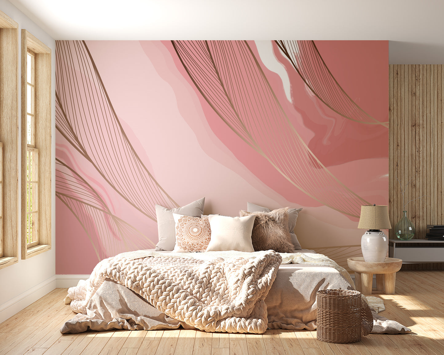 Luxurious Pink Gold Marble Wallpaper Murals