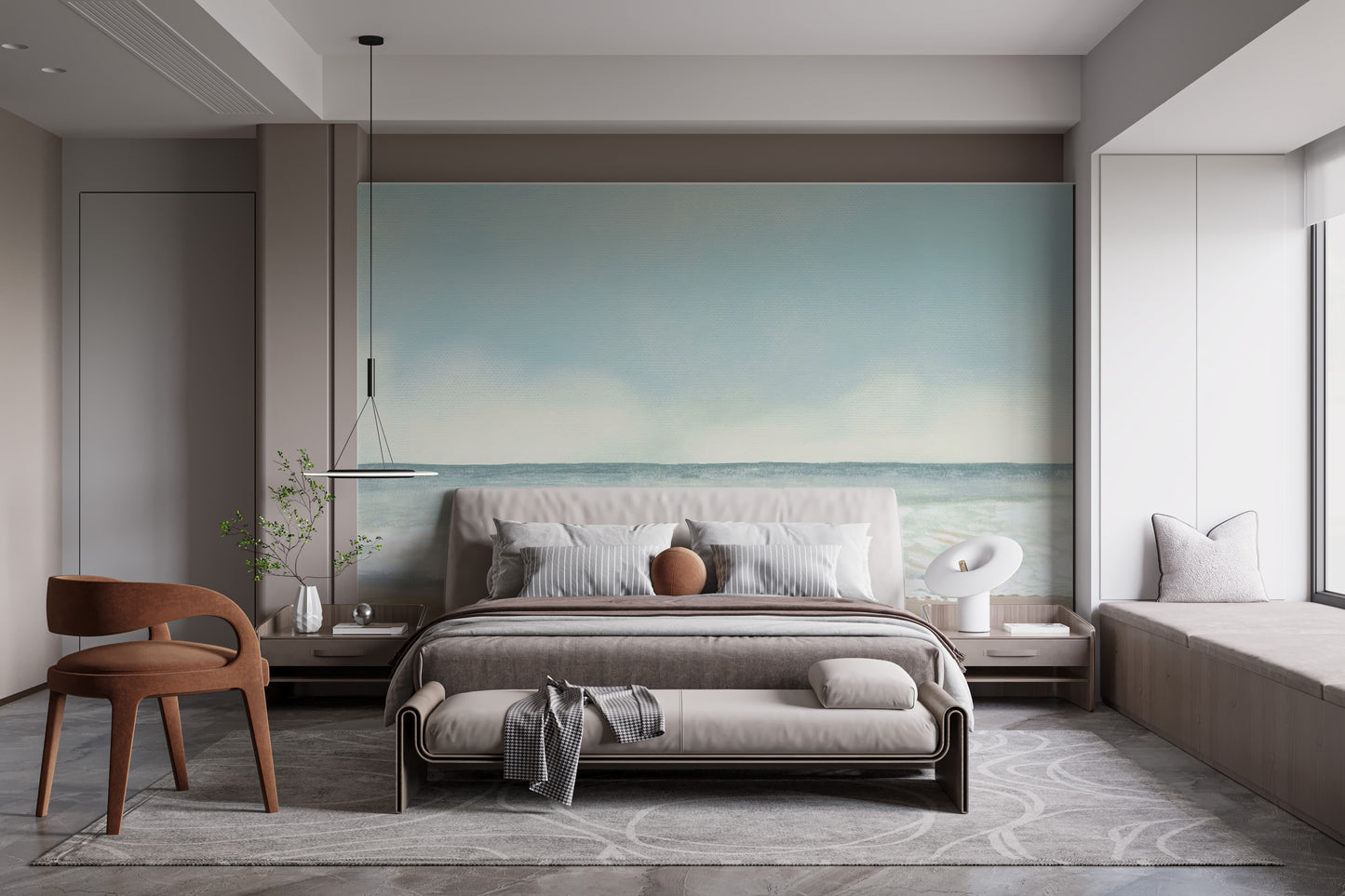 Serene Seashore Serenade Mural - Giffywalls