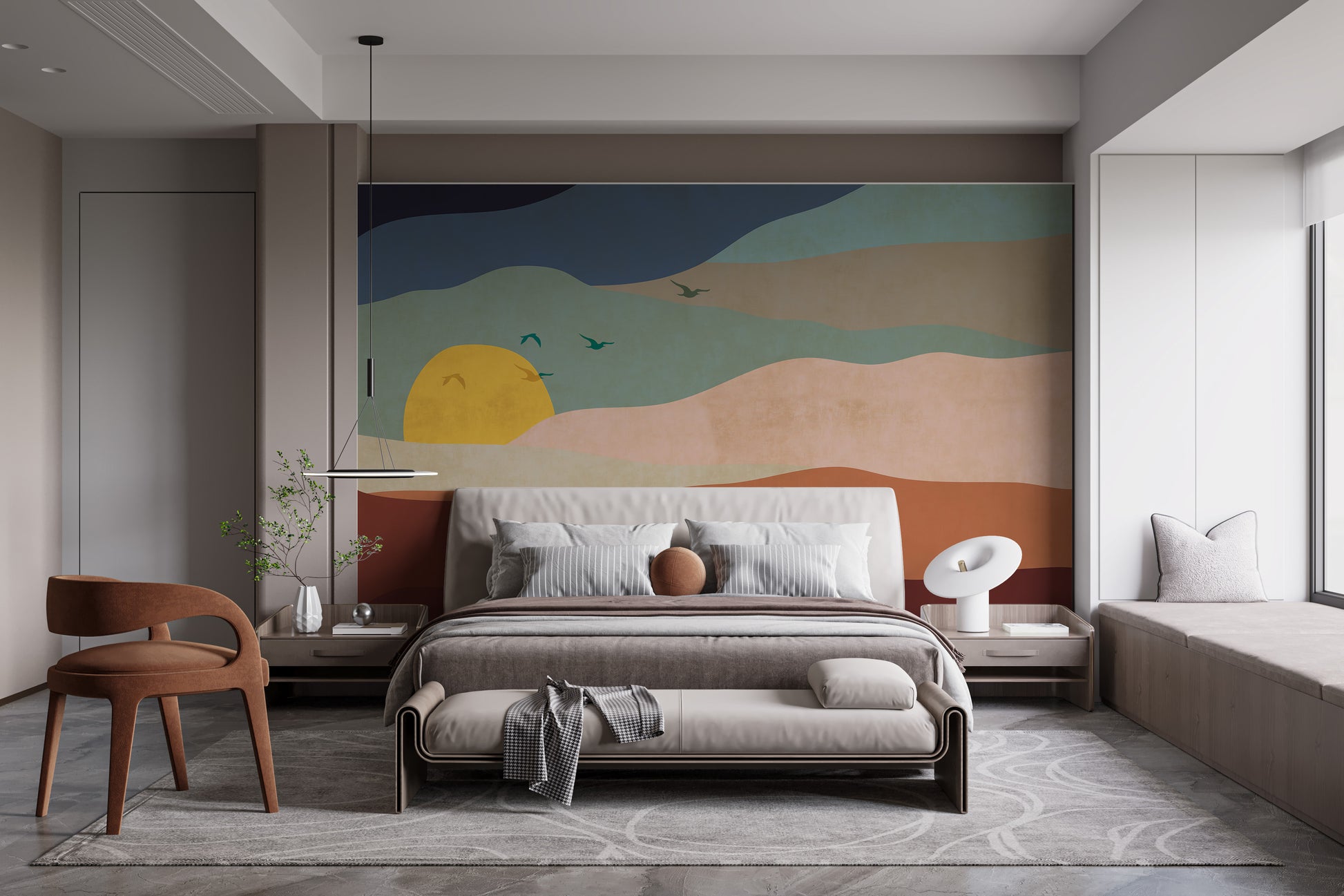 Abstract Sunrise Wallpaper Mural