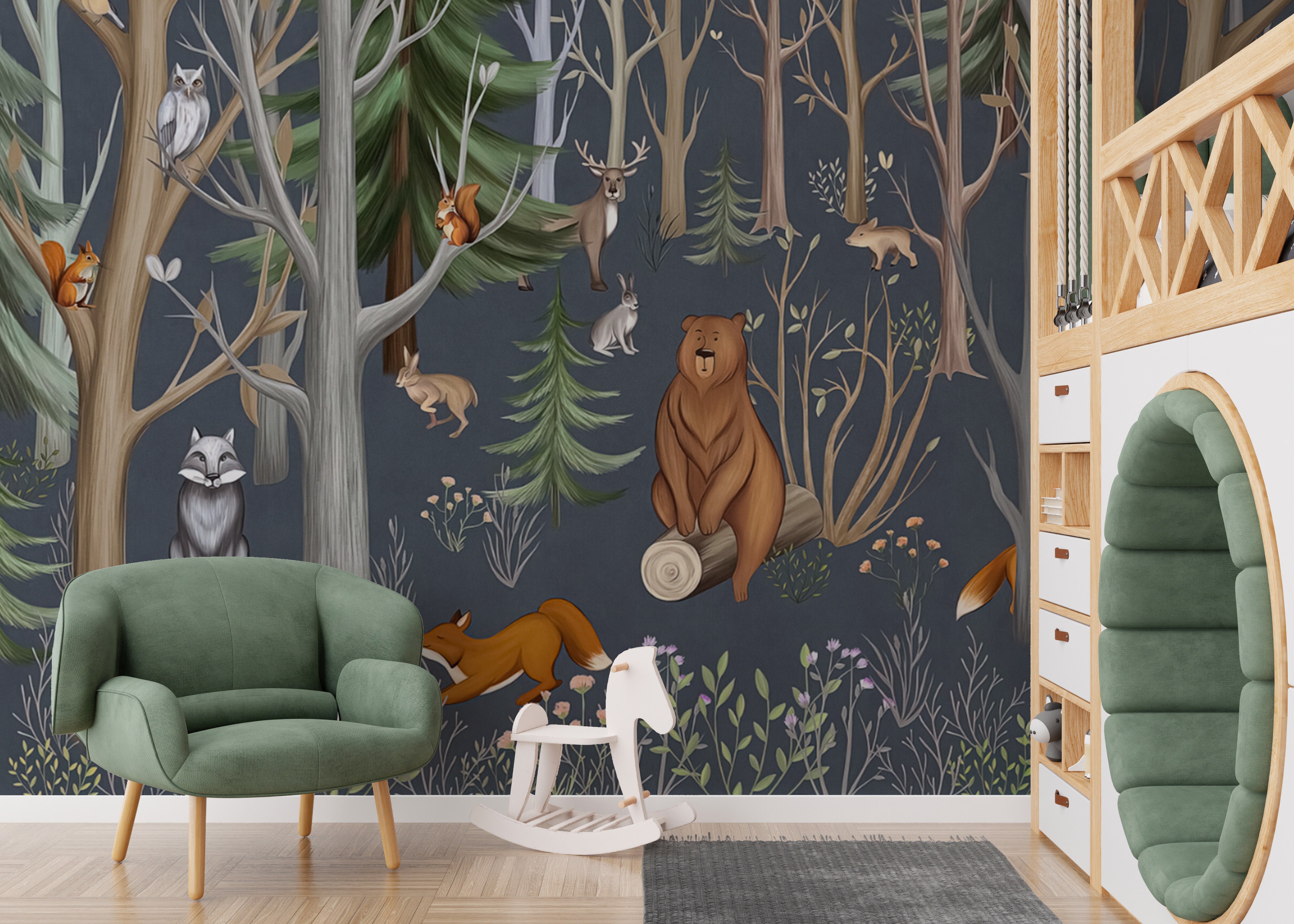 Mystical Woodland Quartet Accent Wall
