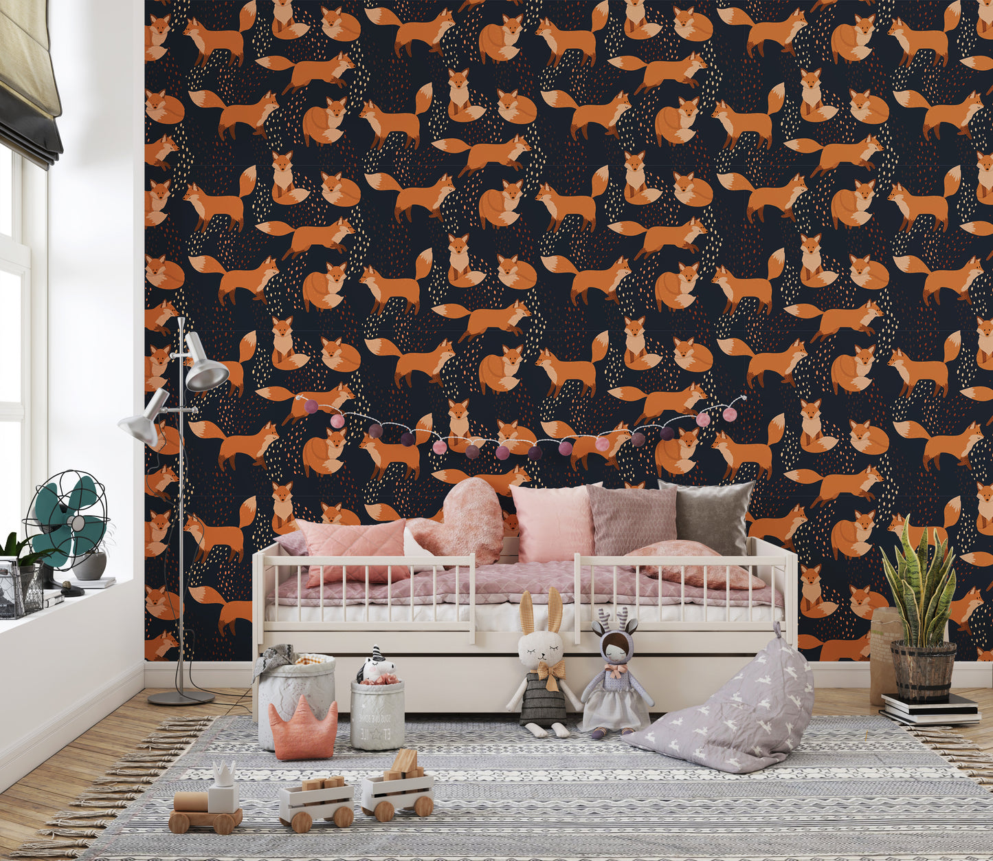 Orange fox pattern wallpaper for fun
