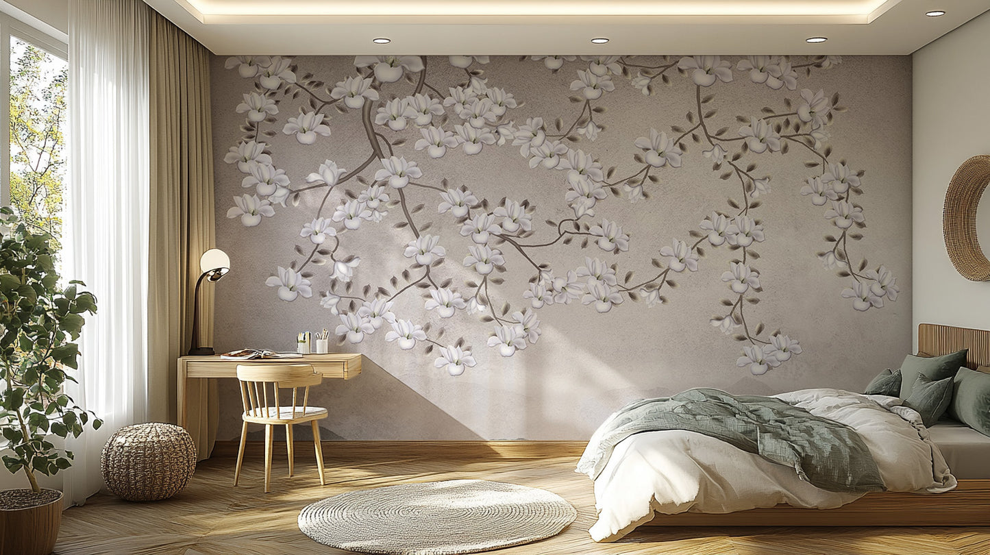 Floral Branches Mountain Wall Mural