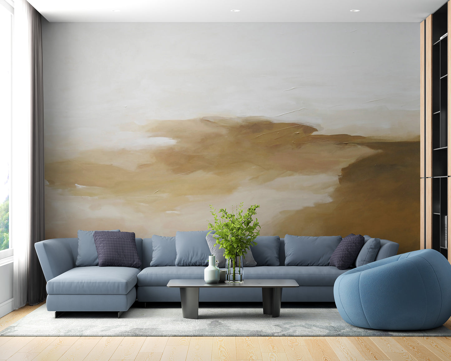 Sophisticated golden wall mural for upscale interiors