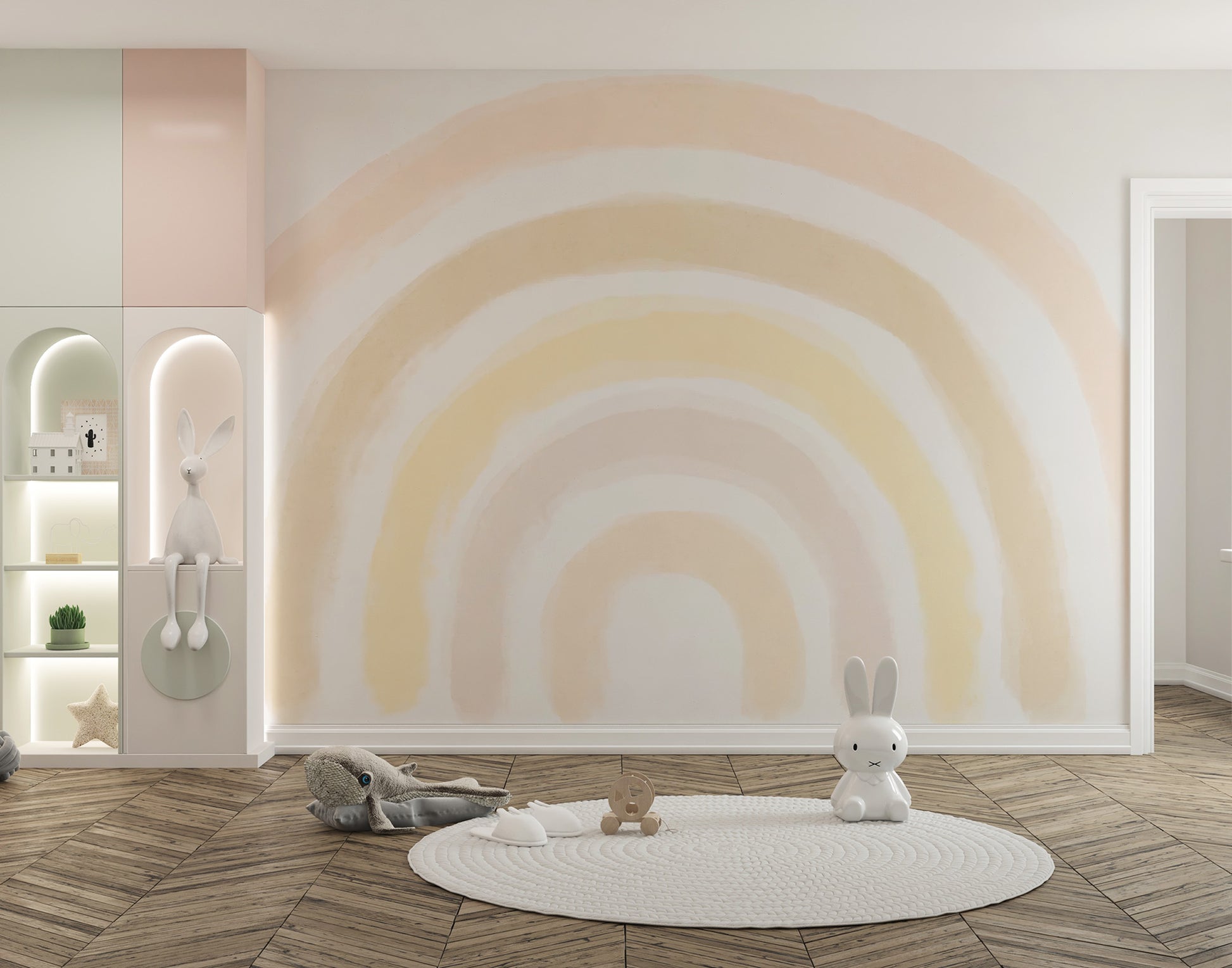 Transform kids rooms into radiant havens with Sunrise Arc art