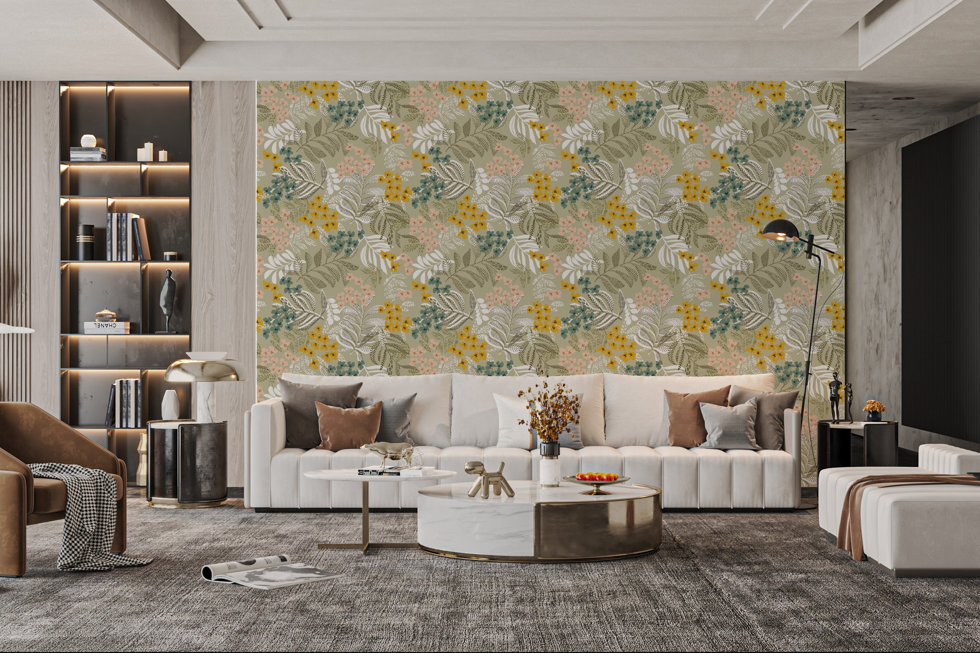 Sophisticated Botanical Harmony Design Wallpaper
