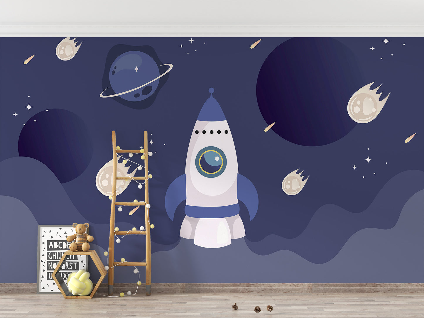 Kids Spaceship Wallpaper Mural