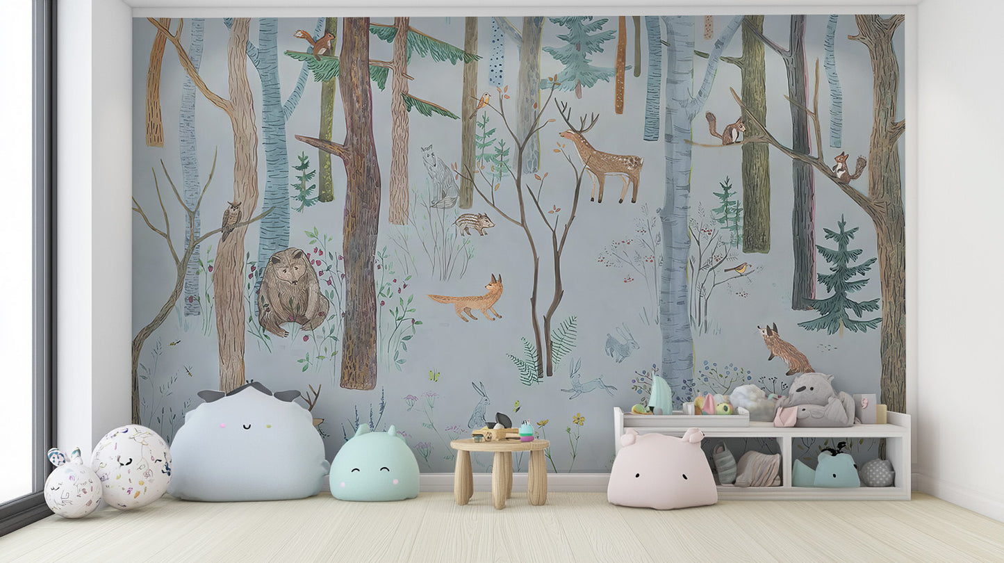 Mystical wildlife mural wallpaper for modern spaces