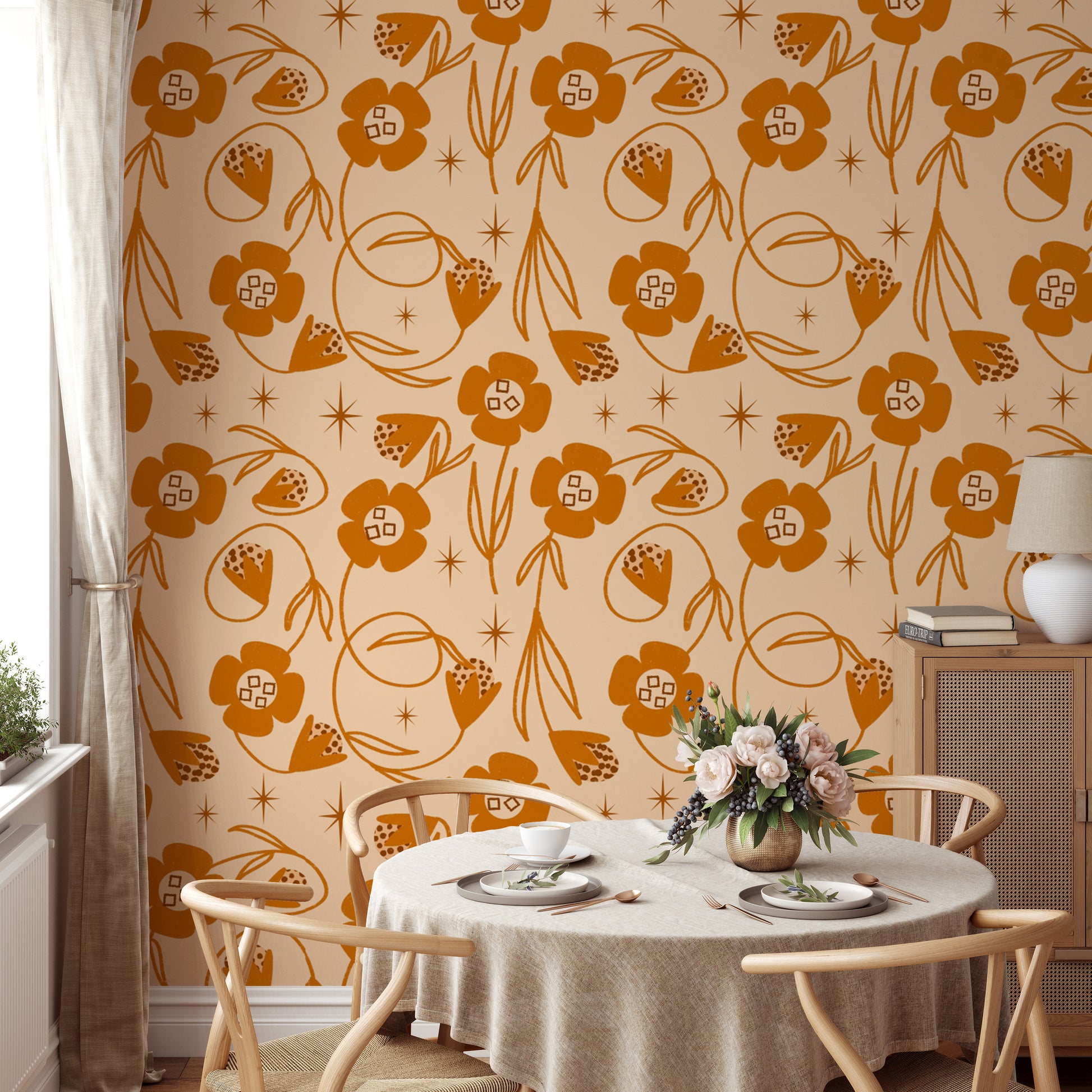 Modern flower wallpaper for a chic look
