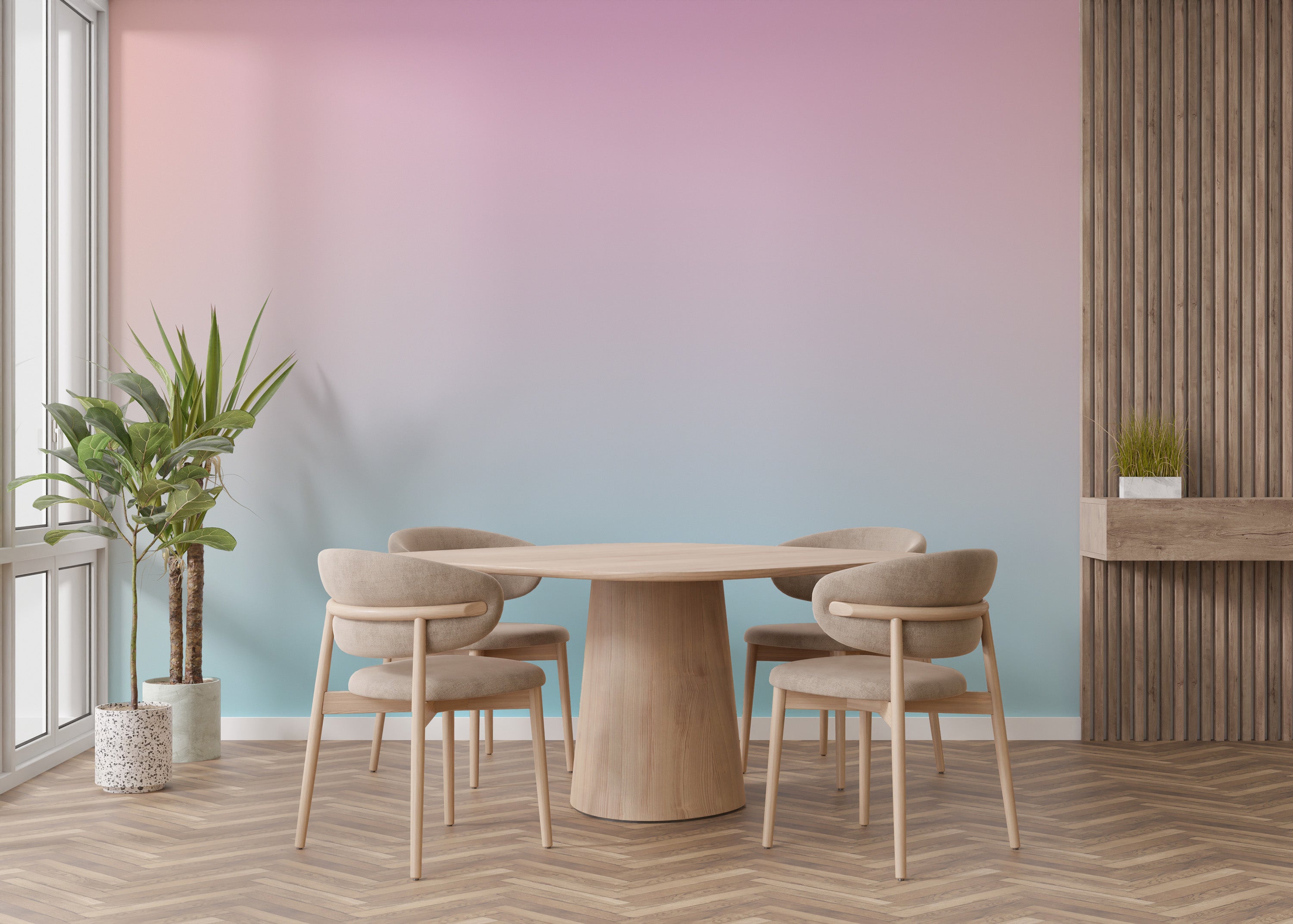 Elegant soft pastel gradient wallpaper mural for modern interiors.