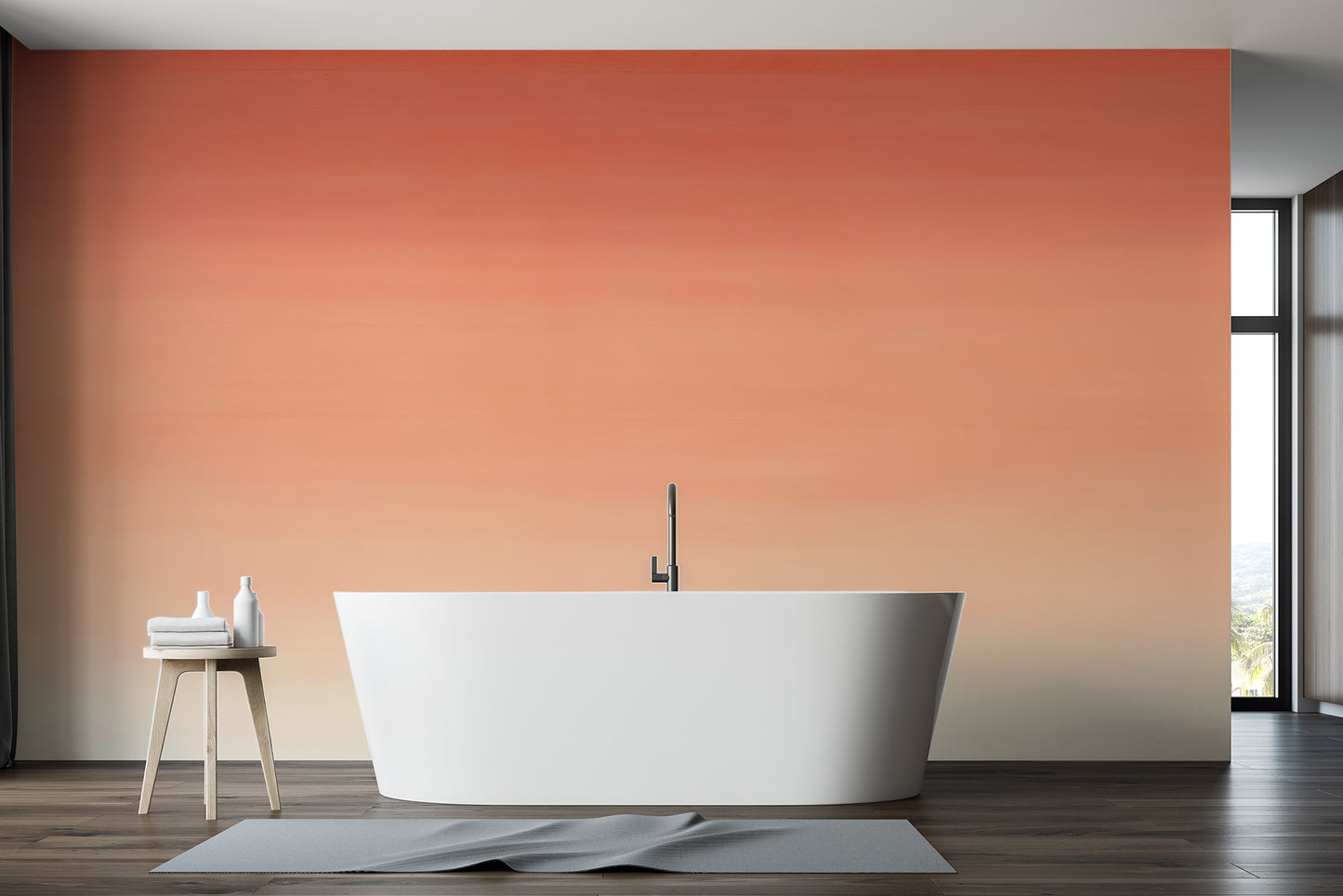 Elegant peach ombre wallpaper for a soft, modern ambiance.