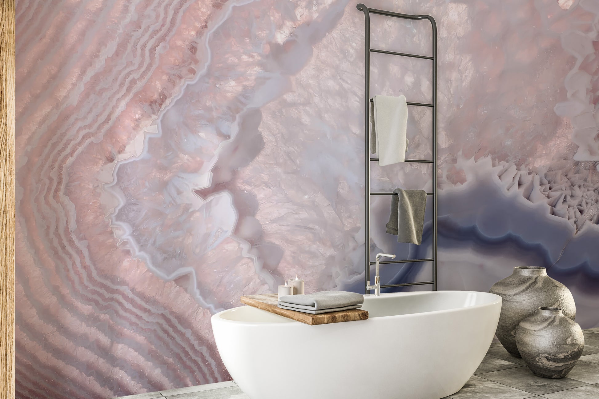 Rose Pink Geode Mural Wallpaper