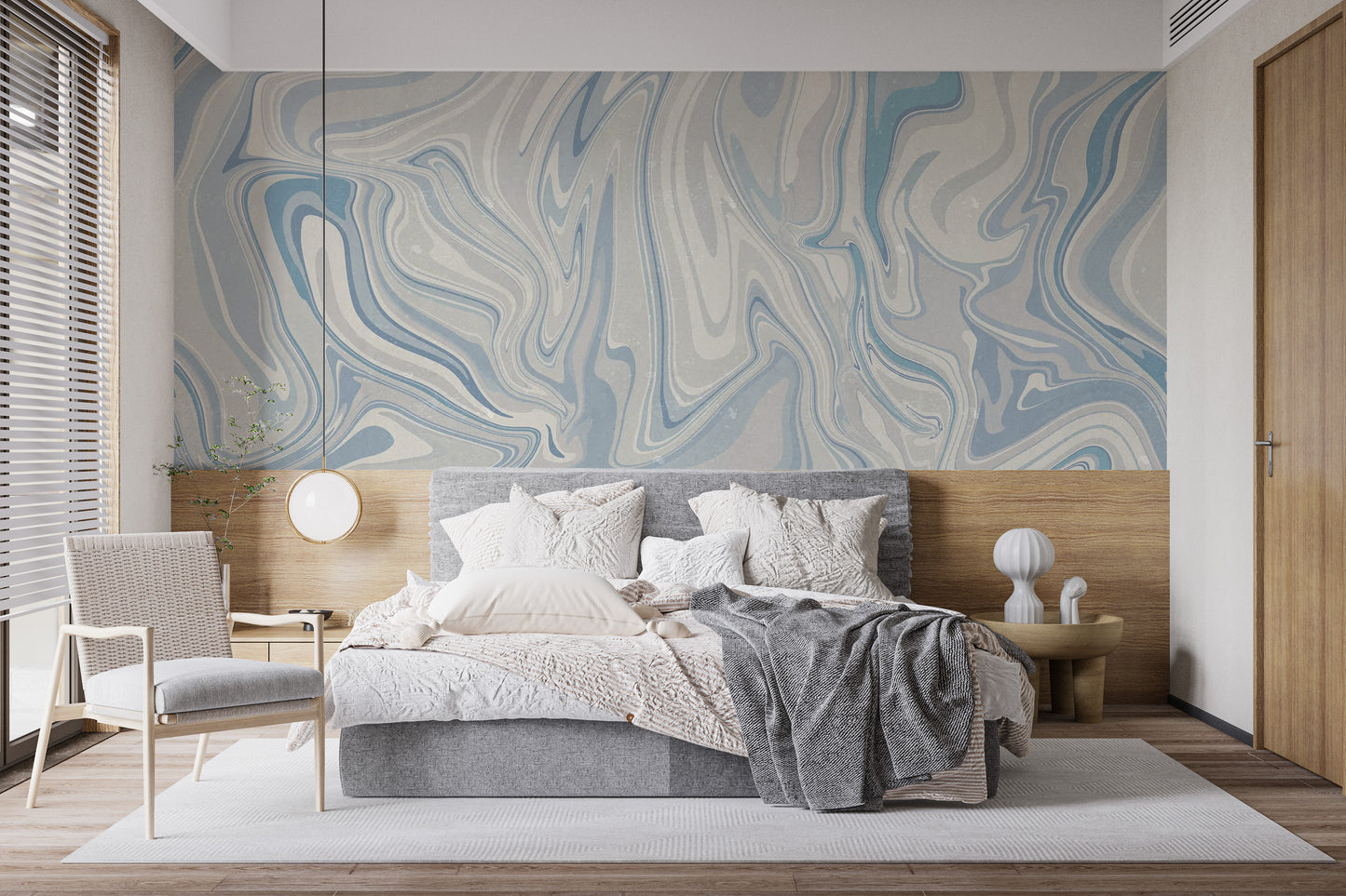 Klint Misty Blue Wallpaper for elegant walls