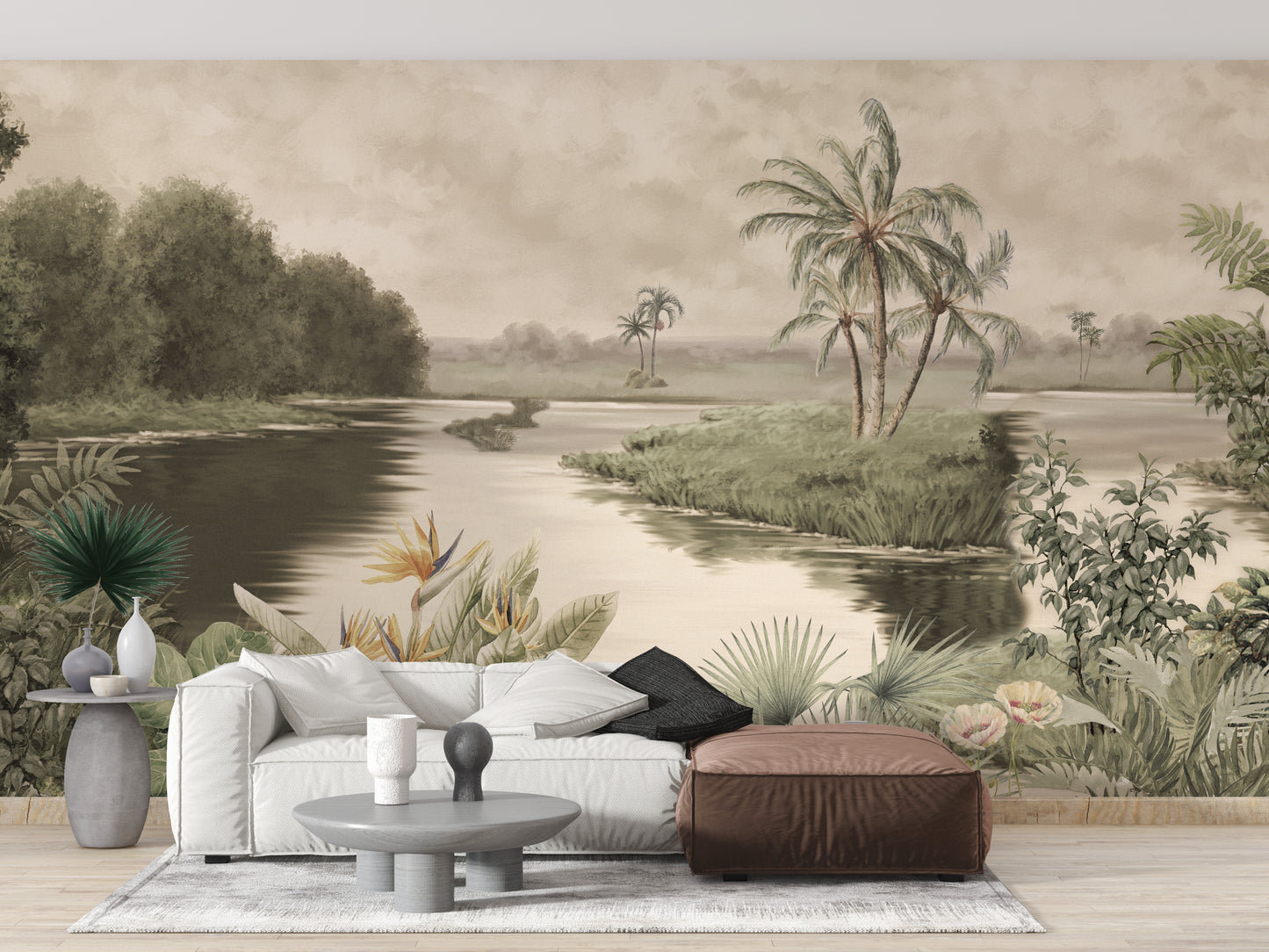 Tranquil Lake Natural Mountainous Art Wall Mural