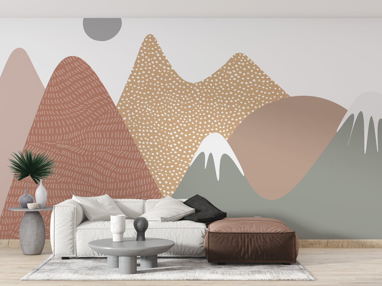 Stippling Mountains Wallpaper Murals