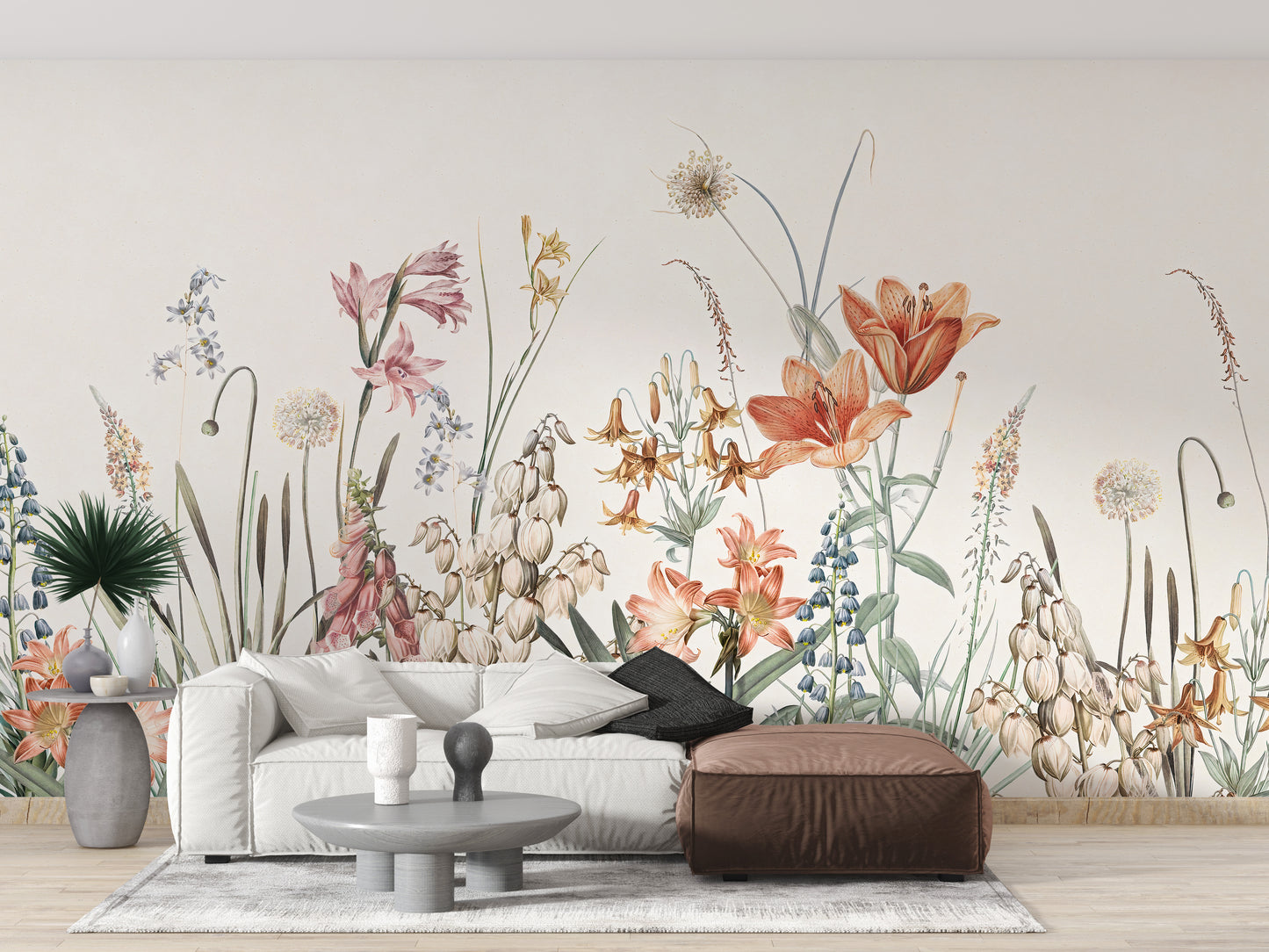 Floral Hand Painted Wallpaper Murals