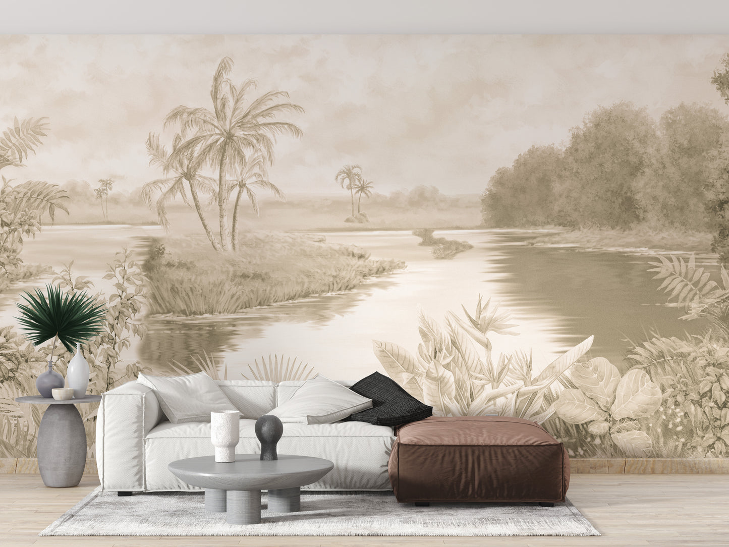 Blue Tone Shadowy Lakeshore Wallpaper Murals - Giffywalls