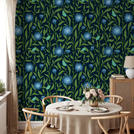 Spring Trellis Dark Green Wallpaper