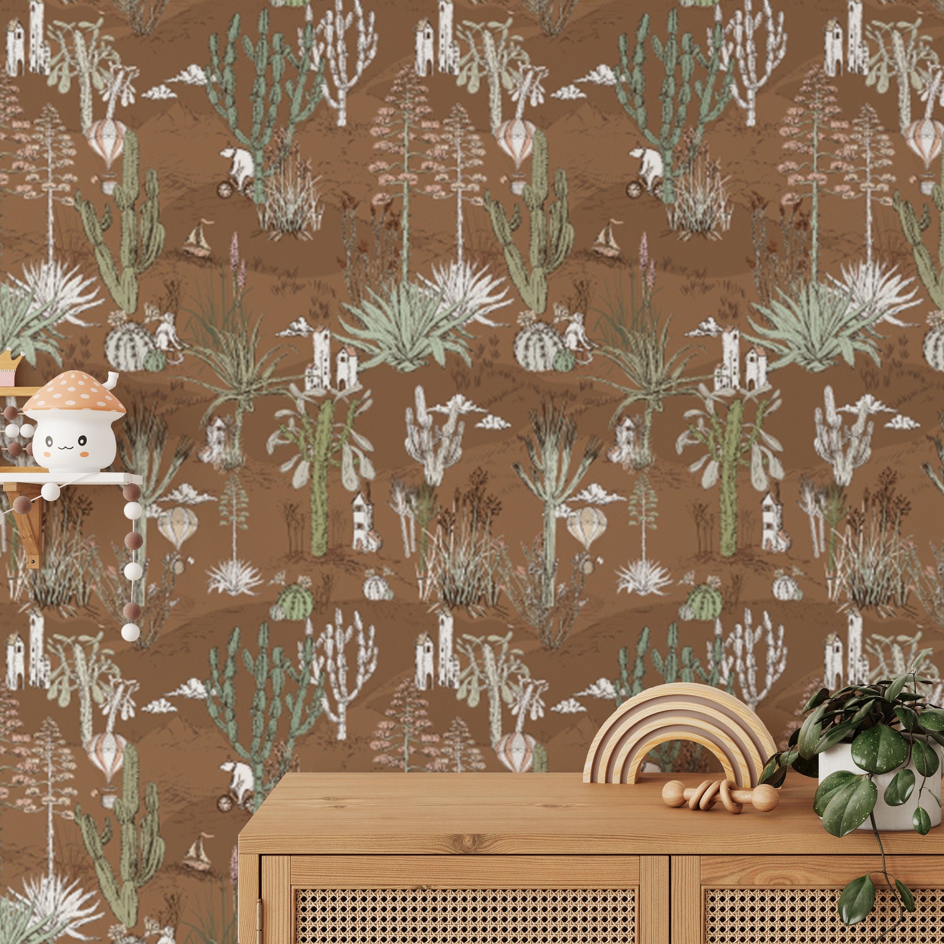 Saguaro Serenade wallpaper adds tranquil cactus vibes to walls