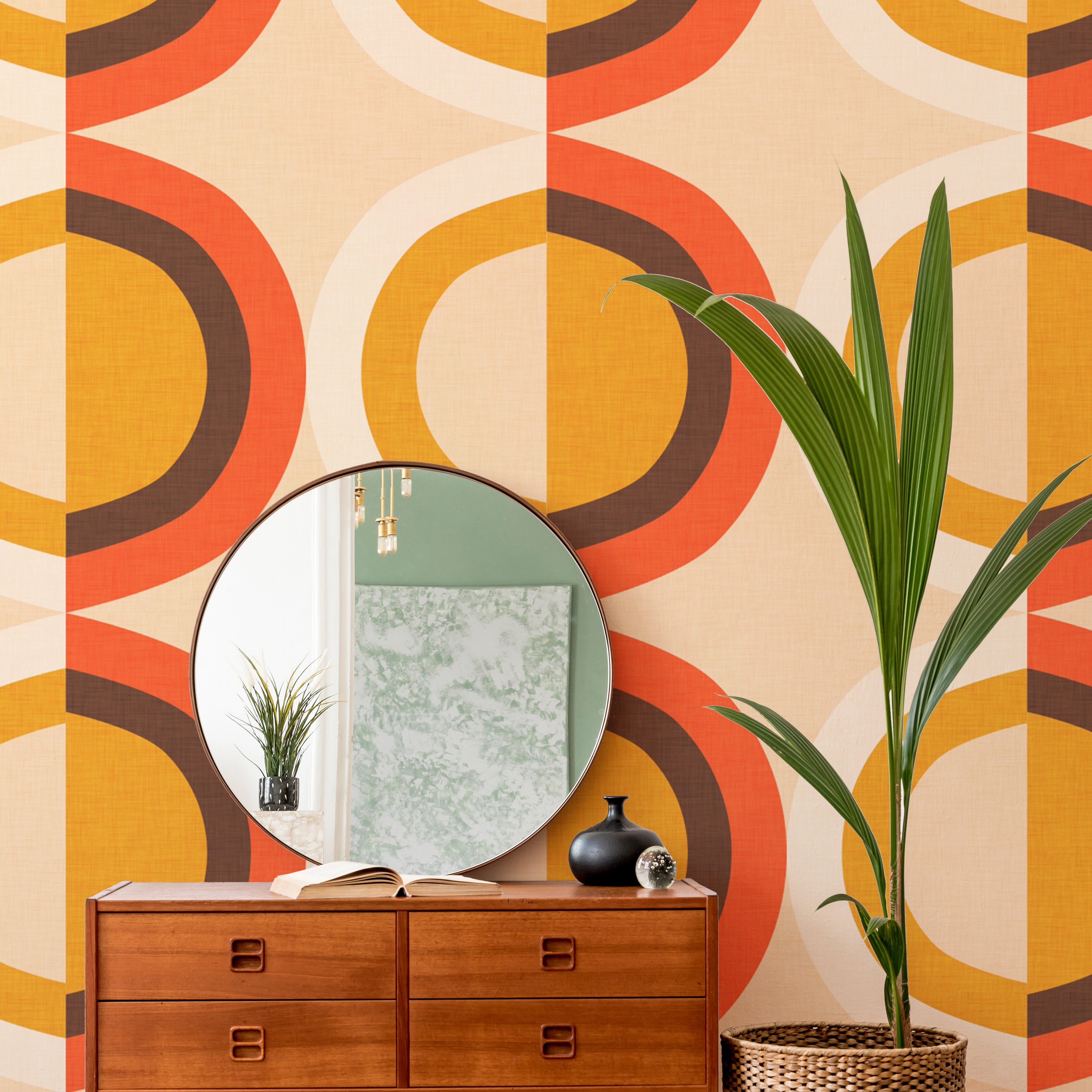 Vintage style wallpaper with bold shapes
