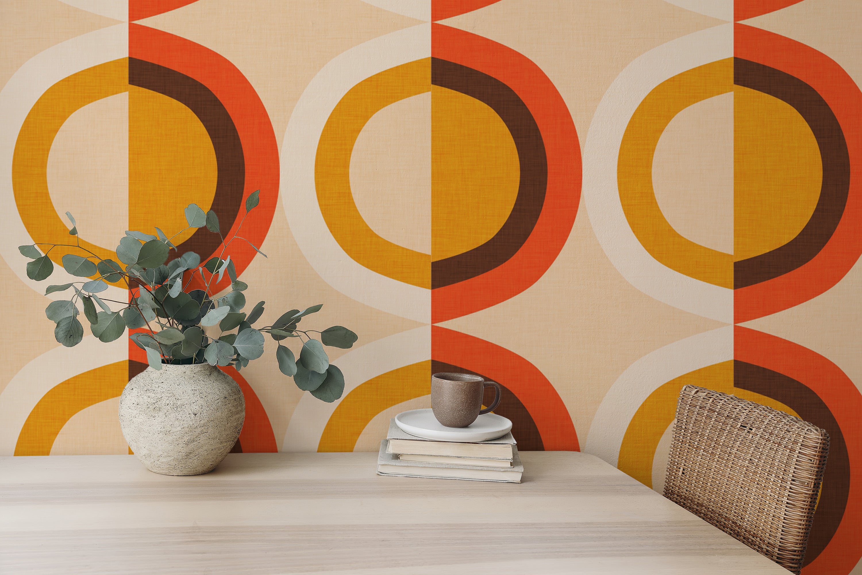 Abstract mid century modern dots wall mural
