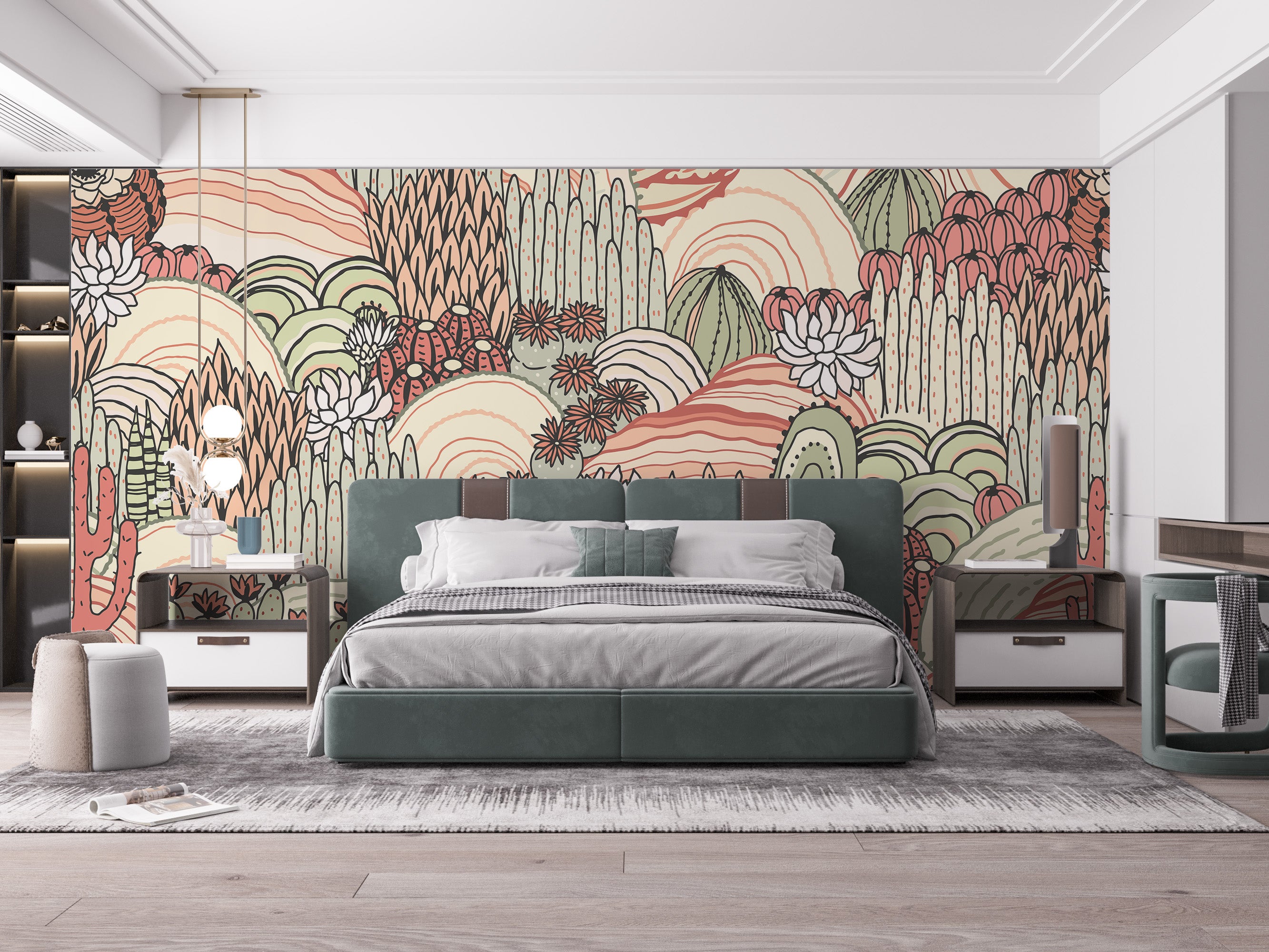 Multicolor Cactus and Succulents Wallpaper Murals - Giffywalls