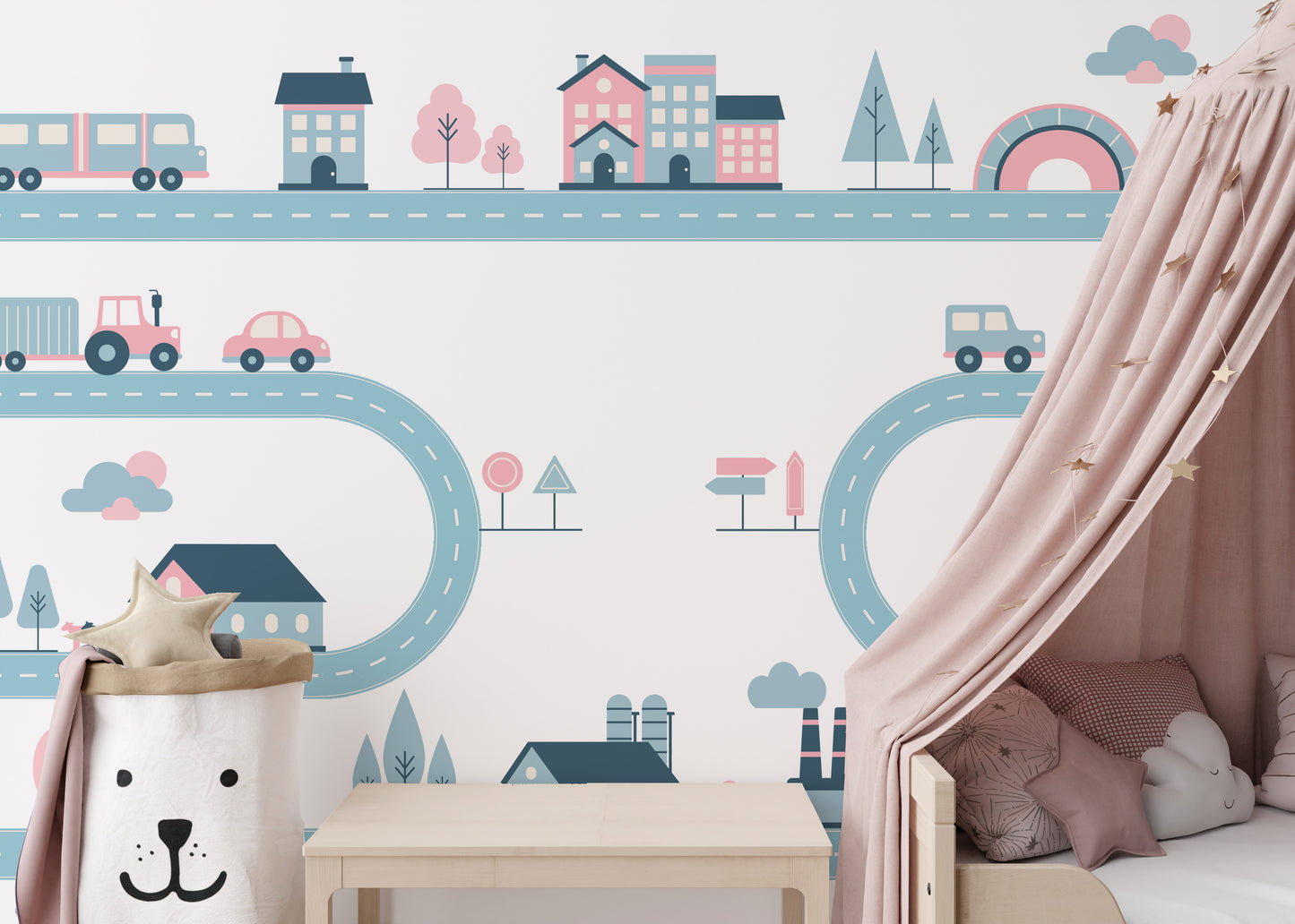 Tiny Town Urban Play Mural wallpaper for walls