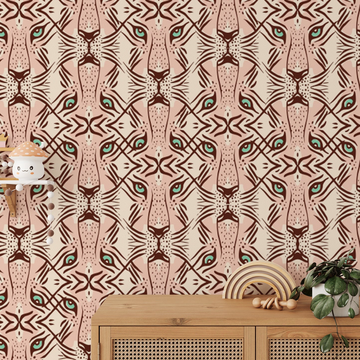 Feline Gaze Whimsical Wallpaper