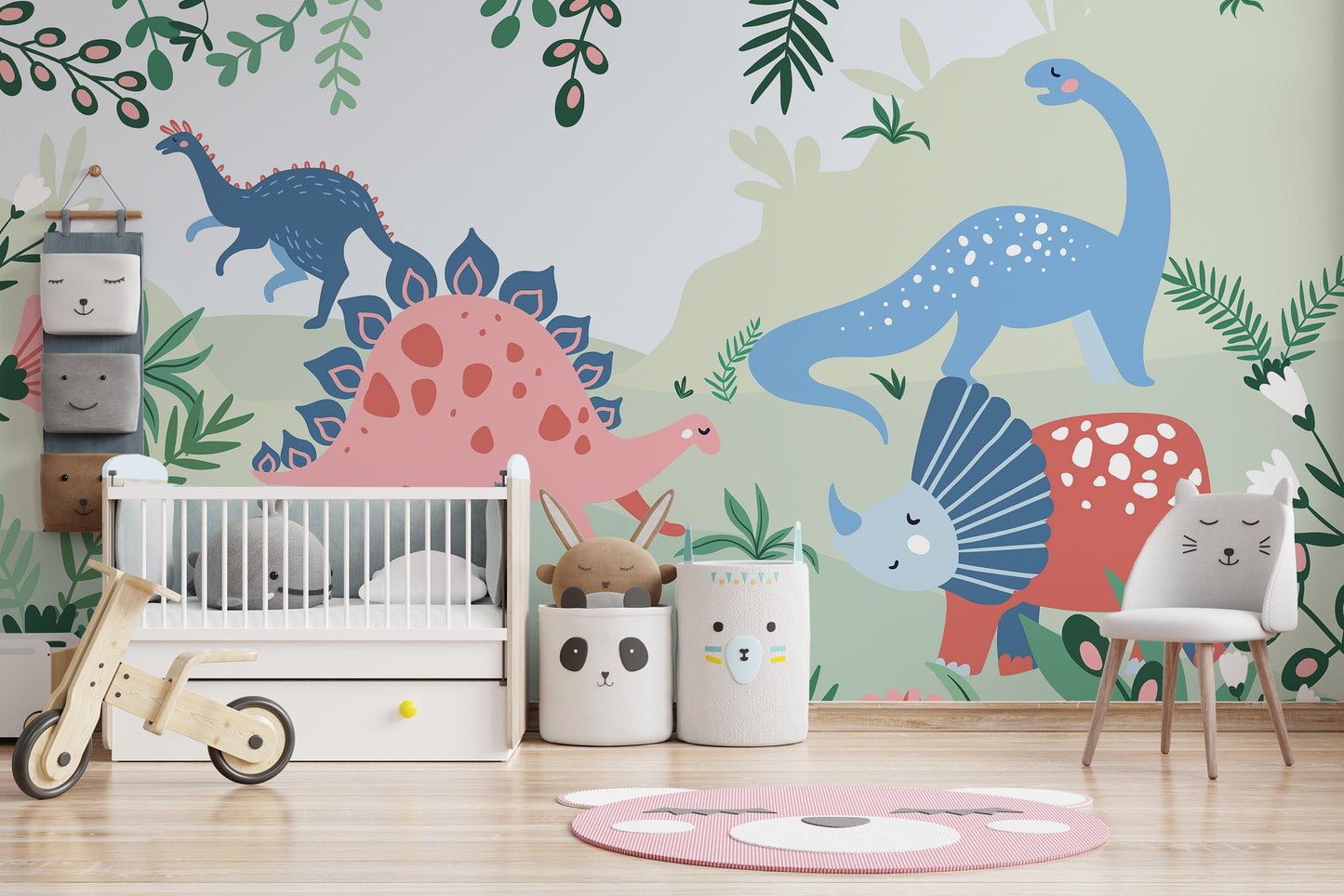 Dinosaur wallpaper brings prehistoric adventure to kids' rooms