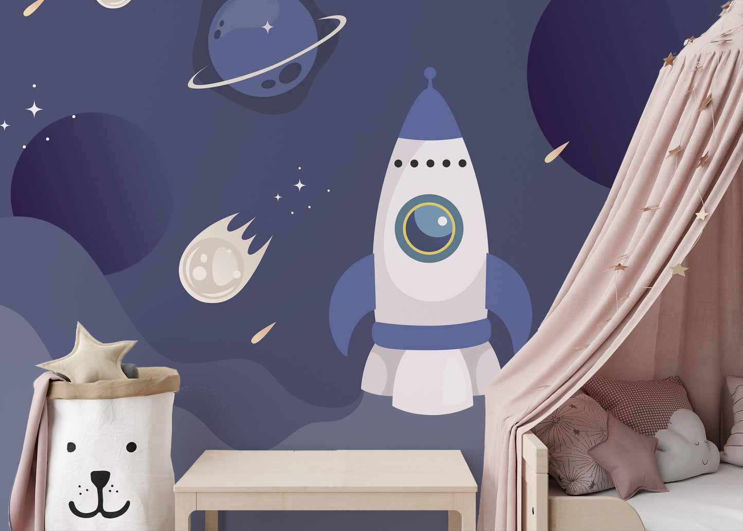 Kids Spaceship Wallpaper Mural