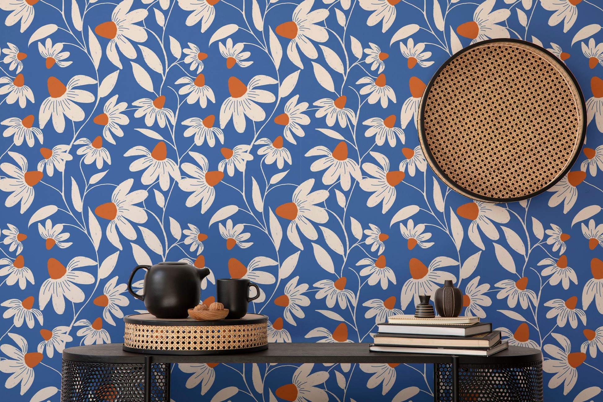 Vibrant Blue Coneflower Wallpaper for Homes
