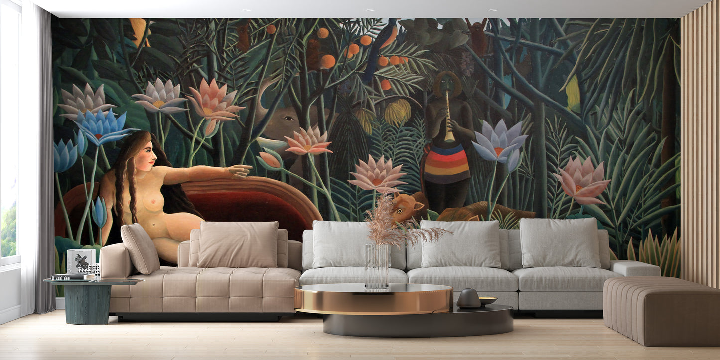 Tribal Forest Wall Mural Design
