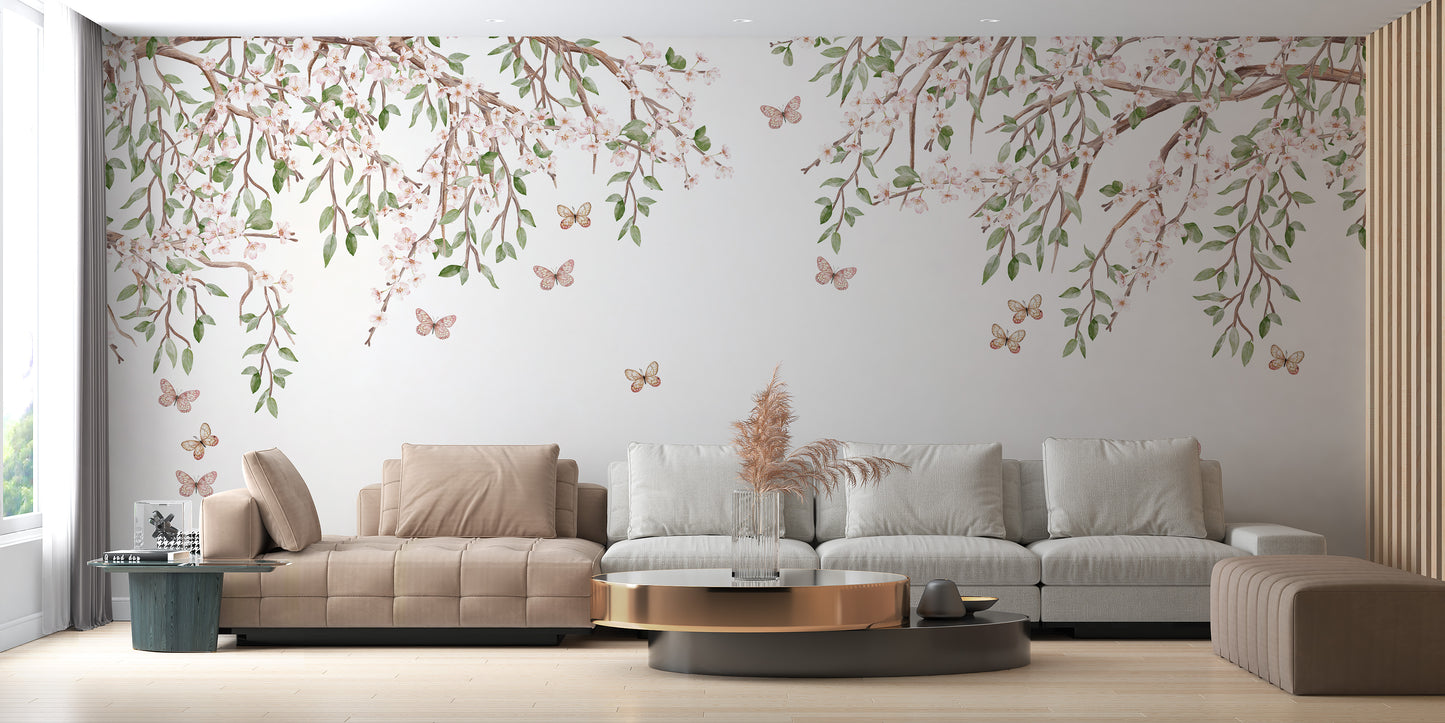 Light pink blooming blossom wall decor