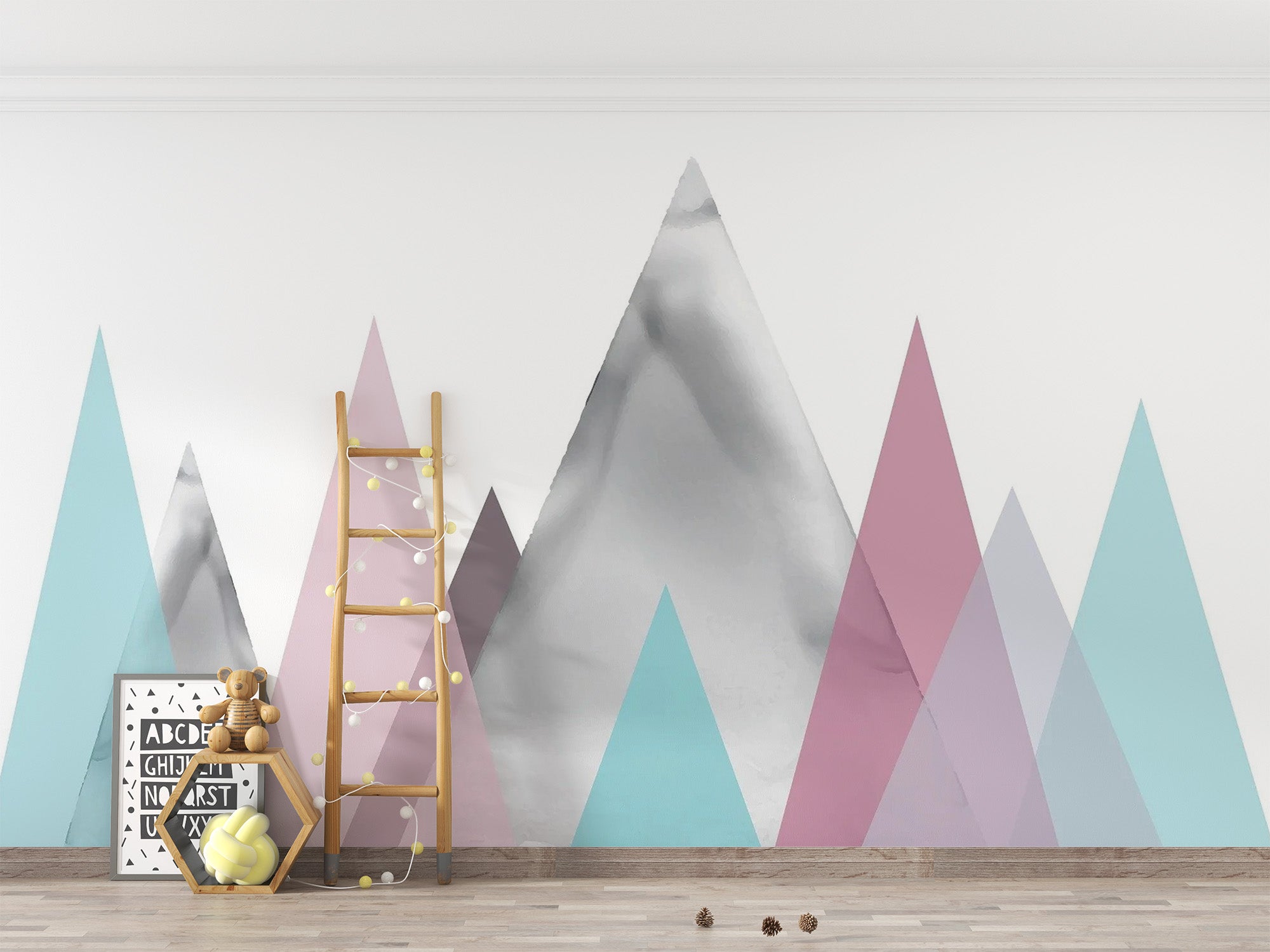 Dreamy Kids Pastel Mountain Wall Mural
