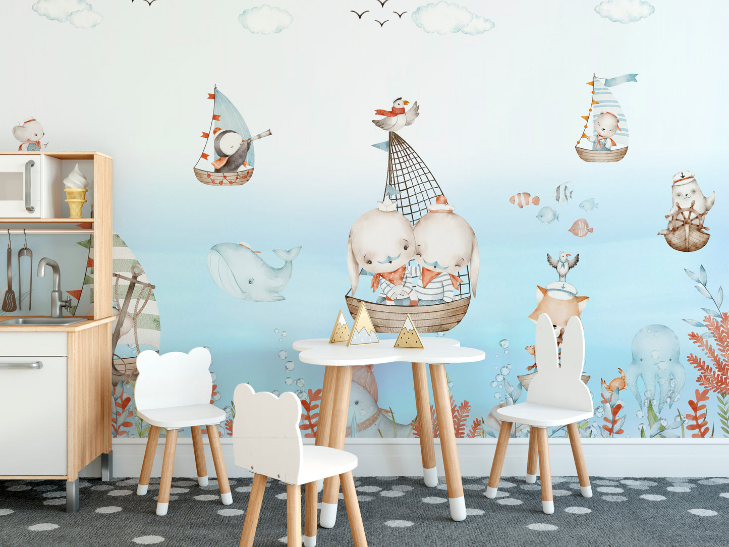 Nautical Nursery Voyage Wallpaper for whimsical decor