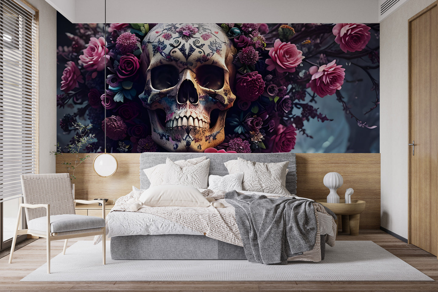 Floral Skull Halloween Wallpaper