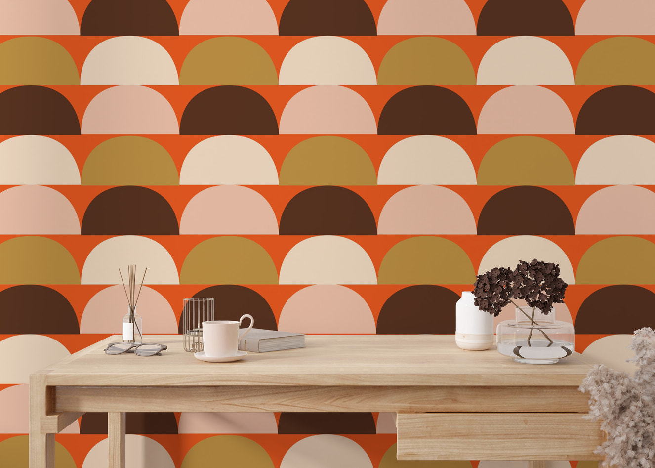 Mindfulness Semi Circle Pattern Wallpaper for walls
