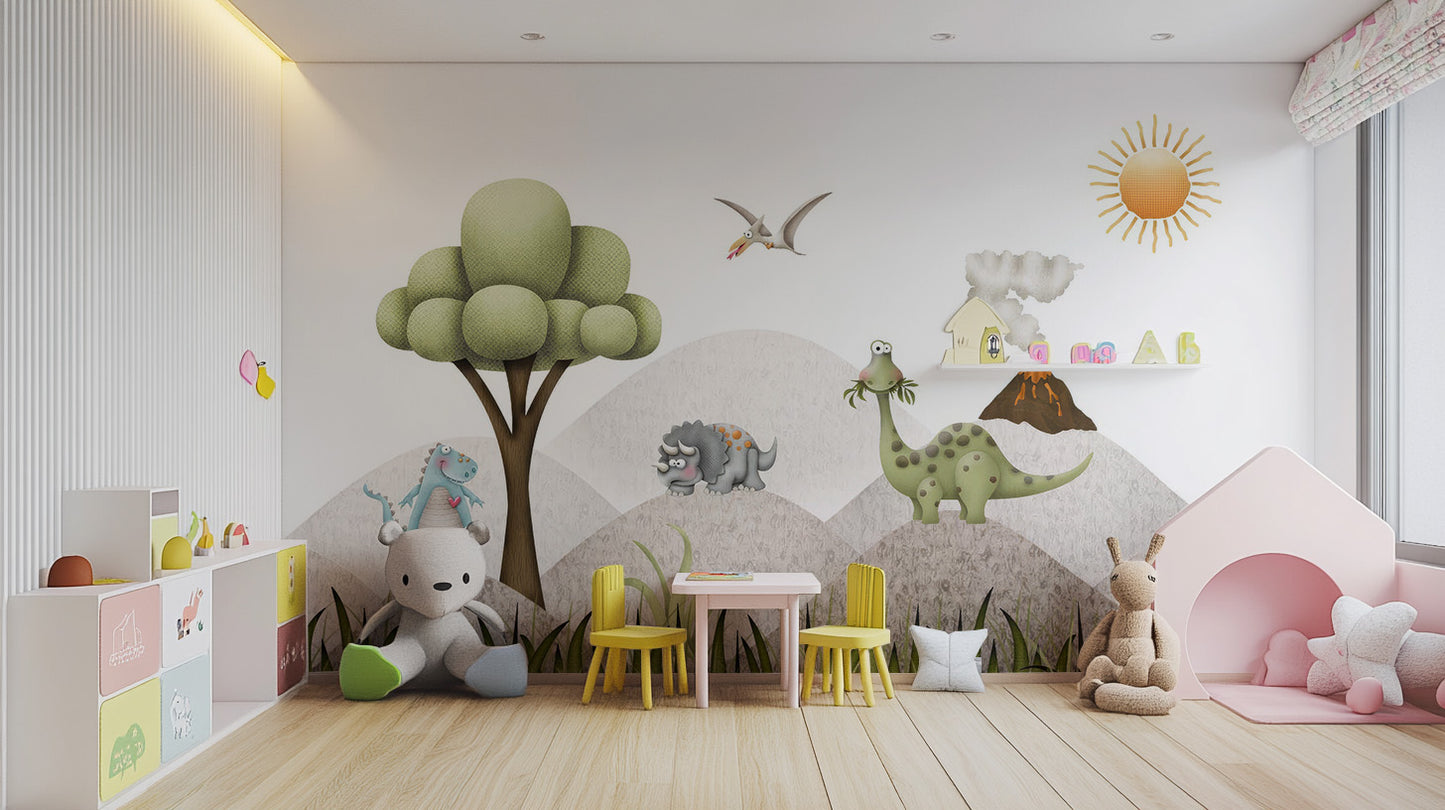 Tiny Saurus Wall Mural - Giffywalls